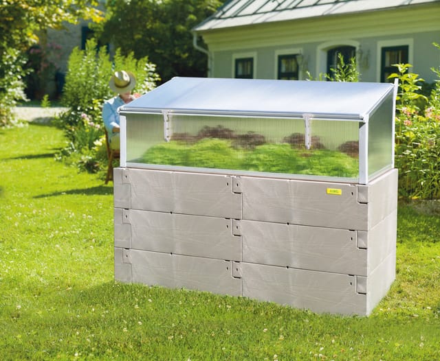 Juwel - Timber Kombi-Set Hochbeet + Frühbeet Aufsatz 130x60cm Hähe 90/100cm 20478