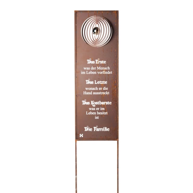 Home Deluxe - Rost Gartenschild family - 115 x 45 cm Made in Germany Edel Rost Garten Gartenschild