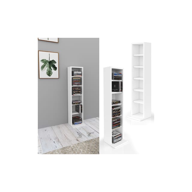 Vitalispa - CD-Regal, Weiß, 21 x 91.8 cm, Vicco