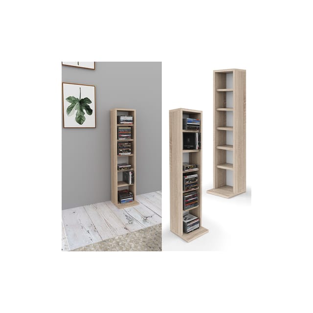 Vitalispa - CD-Regal, Sonoma, 21 x 91.8 cm, Vicco