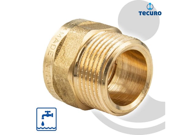tecuro Übergangsstück Außengewinde G 1/2 x Innengewinde Rp 3/8 Zoll, MS-blank CW617N
