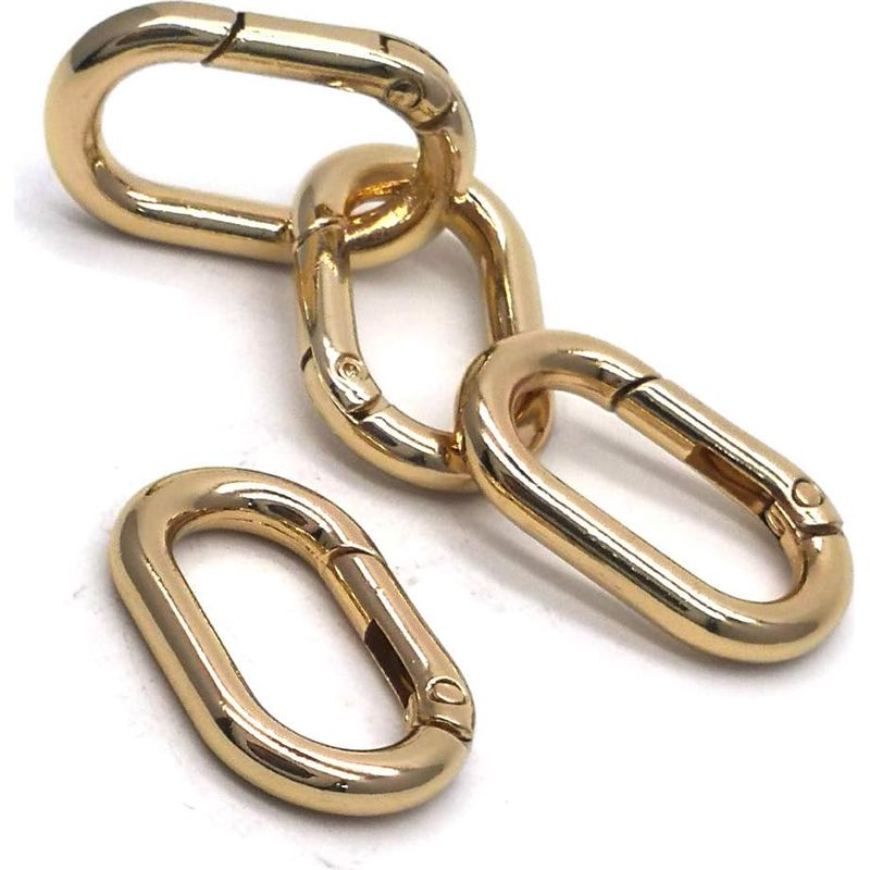 Set Mit 4 Goldfarbenen, Federbelasteten Karabinerhaken Aus Metall, 3,8 Cm, Für Outdoor-aktivitäten, Camping, Angeln, Wandern, Reisen Und Taschenherstellung.