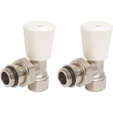 3/8"-eckheizkörperventil, Vernickelt, Einfache Einstellung, Manueller Kopf Für Raumtemperatur, Optimale Abdichtung, Wand- Oder Bodenmontage, Max. 100 °c (2er-pack)