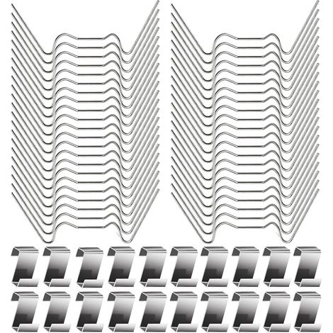 Packung Mit 60 Gewächshaus-befestigungsclips Aus Edelstahl/kunststoff Für Aluminiumrahmen, Vorsatzfenster, Gewächshausverglasung, Schattiernetze Und Pflanzenabdeckungen