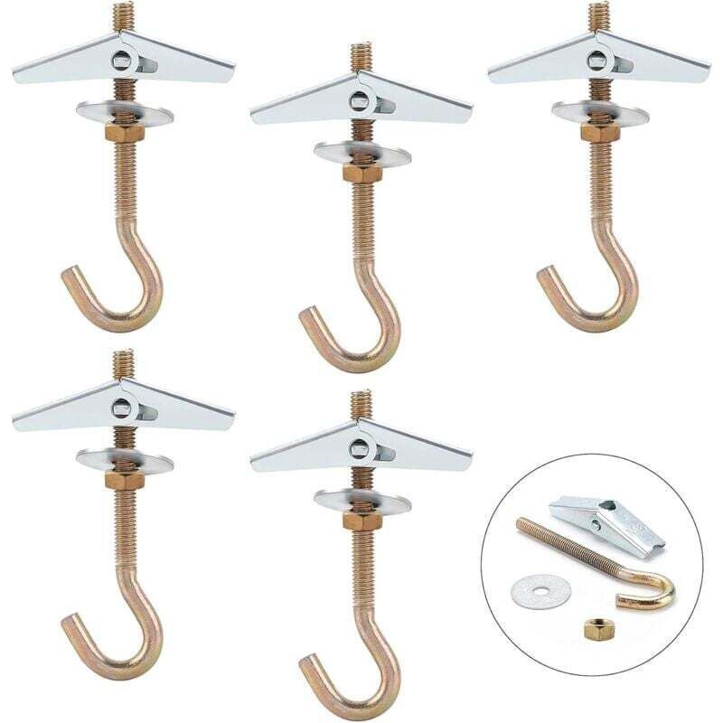 Deckenhaken Aus Verzinktem Stahl, 85 Mm – Tragkraft 15 Kg – 5er-pack Haken Für Lampen Und Dekorationen