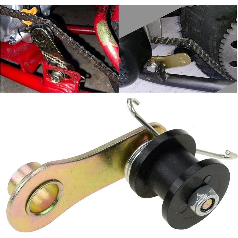 Ein Satz Robuster Kettenspanner Mit Feder Und Rollen, Geeignet Zum Spannen Von Motorrad- Und Fahrradketten.