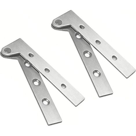 Set Mit 2 Verdeckten Türdrehbändern Aus Edelstahl Mit 360-grad-drehung, 4-zoll-offset-messerscharnieren, Verdecktem Drehgelenk, Gebürstetem Silber, Mit Schrauben
