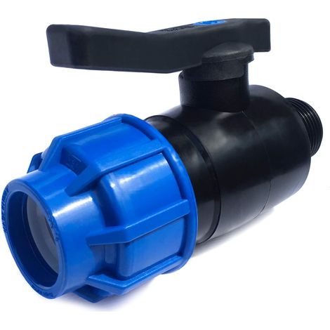 20 Mm X 1/2" Pp-kugelhahn – 20 Mm X 1/2" Außengewinde-absperrventil – Klemmverschraubung Für Polyethylenrohre (mdpe, Ldpe, Ppr) – Perfekte Abdichtung Pn 16 Bar