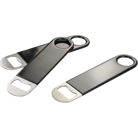 Set Mit 3 Flaschenöffnern, Klingen, Bierflaschenöffnern, Gummibeschichtung, Edelstahl, Schwarz