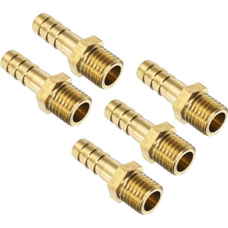 Packung Mit 5 Metrischen M12-1,5 Messing-schlauchverschraubungen, Außengewinde Auf Schlauchanschluss, Für 8 Mm Innendurchmesser-schläuche, Für Wasser, Kraftstoff, Luft