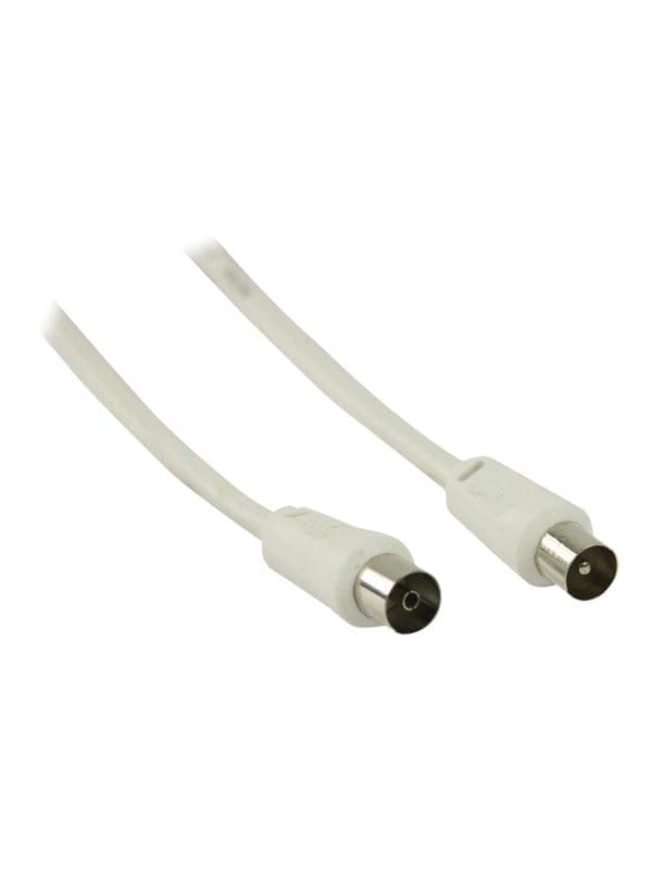 Nedis - Koaxialkabel iec koax stecker iec koax buchse vernickelt 90 db 75 ohm doppelt geschirmt 300 m rund pvc wei box