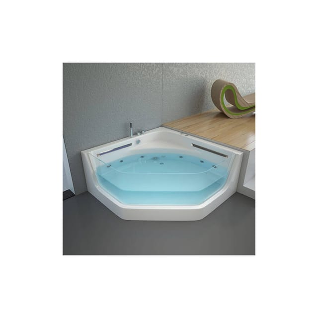 Home Deluxe - Whirlpool Badewanne mit Lichttherapie pacifico - 150 x 150 cm Badewanne Acrylwanne Badezimmer Sanitäracryl