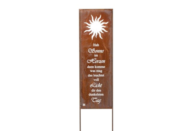 Home Deluxe - Rost Gartenstecker sunlight - Made in Germany Edel Rost Garten Gartenschild