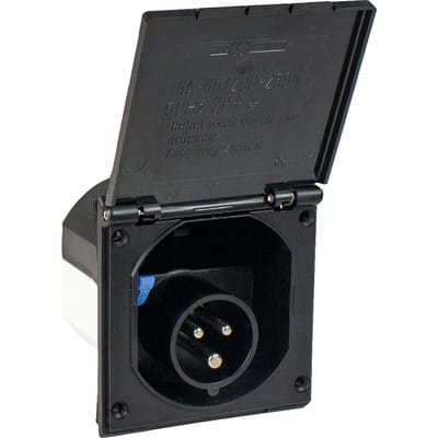 Cee Caravan-Einspeisungsstecker 3polig schwarz 230V 16A IP44