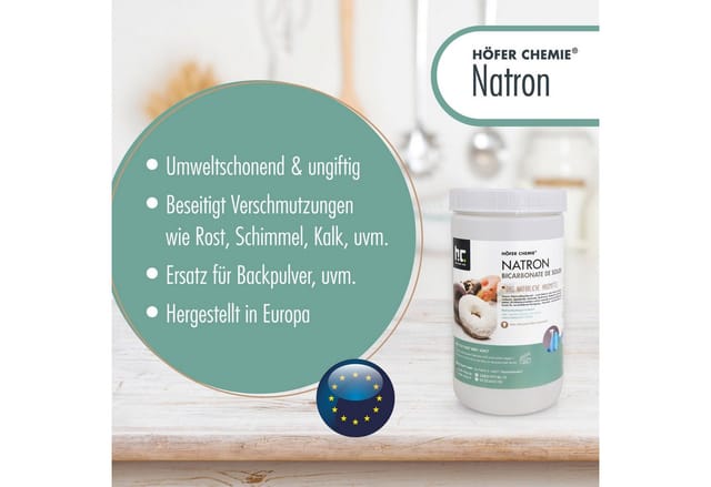 Höfer Chemie Gmbh - 1 kg Natron Backsoda Natriumhydrogencarbonat in Lebensmittelqualität