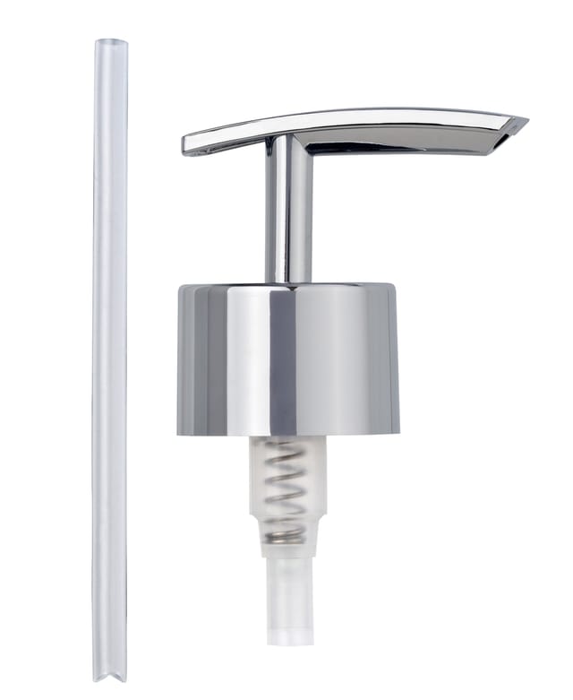 Wenko - Seifenspender Ersatzpumpkopf, Flach, Kunststoff (abs), 5,3x17x3,4cm, Chrom