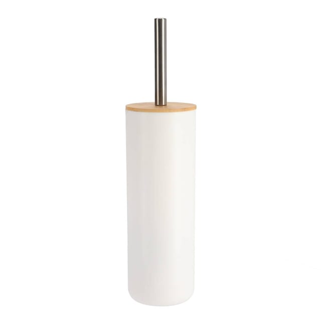 Tendance - Ps wc bürste mit deckel bambus - weiss bambus