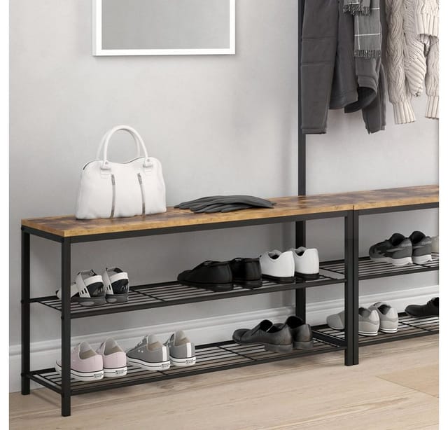 Schuhbank Fyrk, Antikholz, 100 x 51.5 cm Vicco