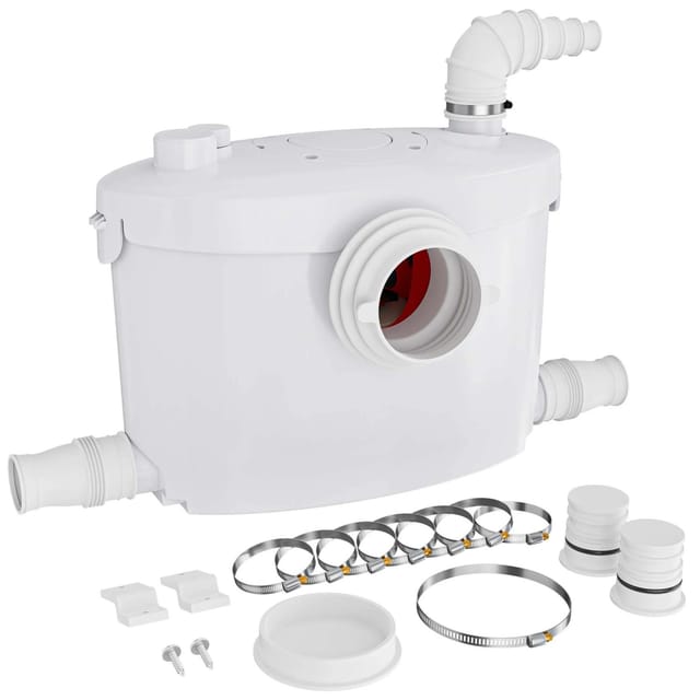 4/1 Kleinhebeanlage 400 w mit Häcksler, Hebeanlage bis 8,5 m Höhe, Abwasserhebeanlage mit 4 Einlässen, Fäkalienhebeanlage für wc und Dusche - Xpotool