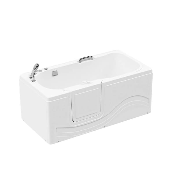Home Deluxe - Seniorenbadewanne liegend mit Whirlpoolfunktion vital m - 153 x 76 cm Seitenauslage: Links Seniorenbadewanne Vital m (Liegend)
