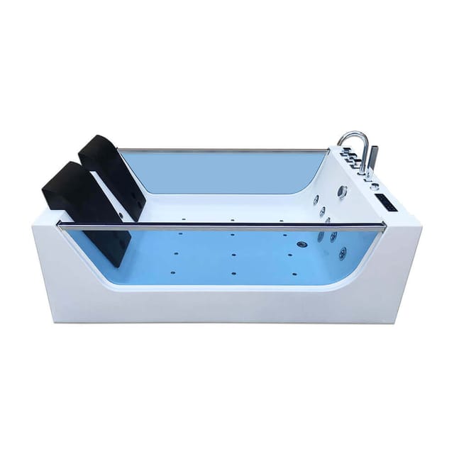 Home Deluxe - Whirlpool Badewanne mit Lichttherapie atlantic xl 180 x 120 cm Whirlpool Eckbadewanne Badewanne Wanne
