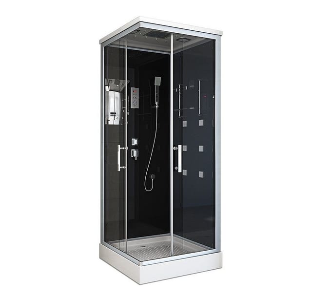 Duschkabine mit LED-Beleuchtung wave s - 90 x 80 cm Dusche Duschkabine Duschtempel Duschabtrennung - Home Deluxe
