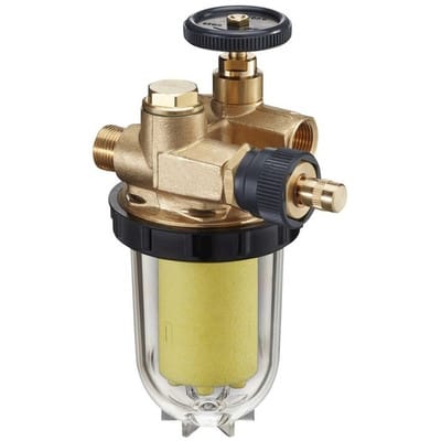 Oventrop - Oilpur e a r Heizölfilter mit Rücklaufzuführung dn 10 Innengewinde und Außengew., Entlüftungsventil, Sinterkunststoff