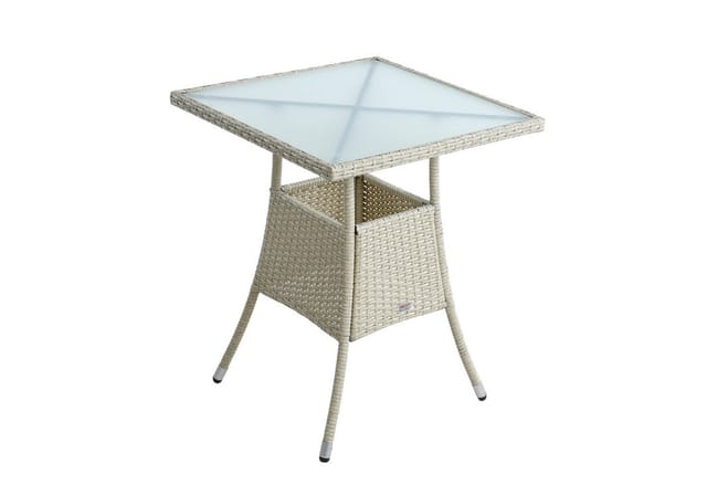 Estexo - Polyrattan Balkontisch Rattan Tisch Beistelltisch Gartentisch 60 cm Beige