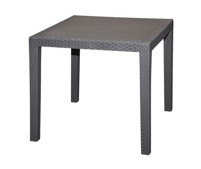 Gartentisch KING RATTAN in anthrazit - ca. 79 x 79 cm - Kunststoff Garten Tisch in Flachrattan Optik
