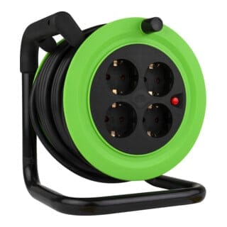 REV Kabeltrommel Innen Mini 15m H05VV-F 3G1,5mm², schwarz grün Kabeltrommel