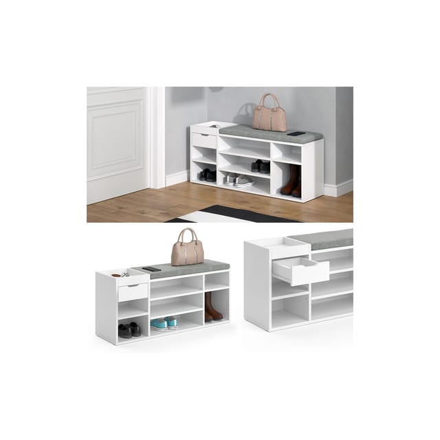Schuhbank Eleon, Weiß, 101.1 x 45 cm, Vicco