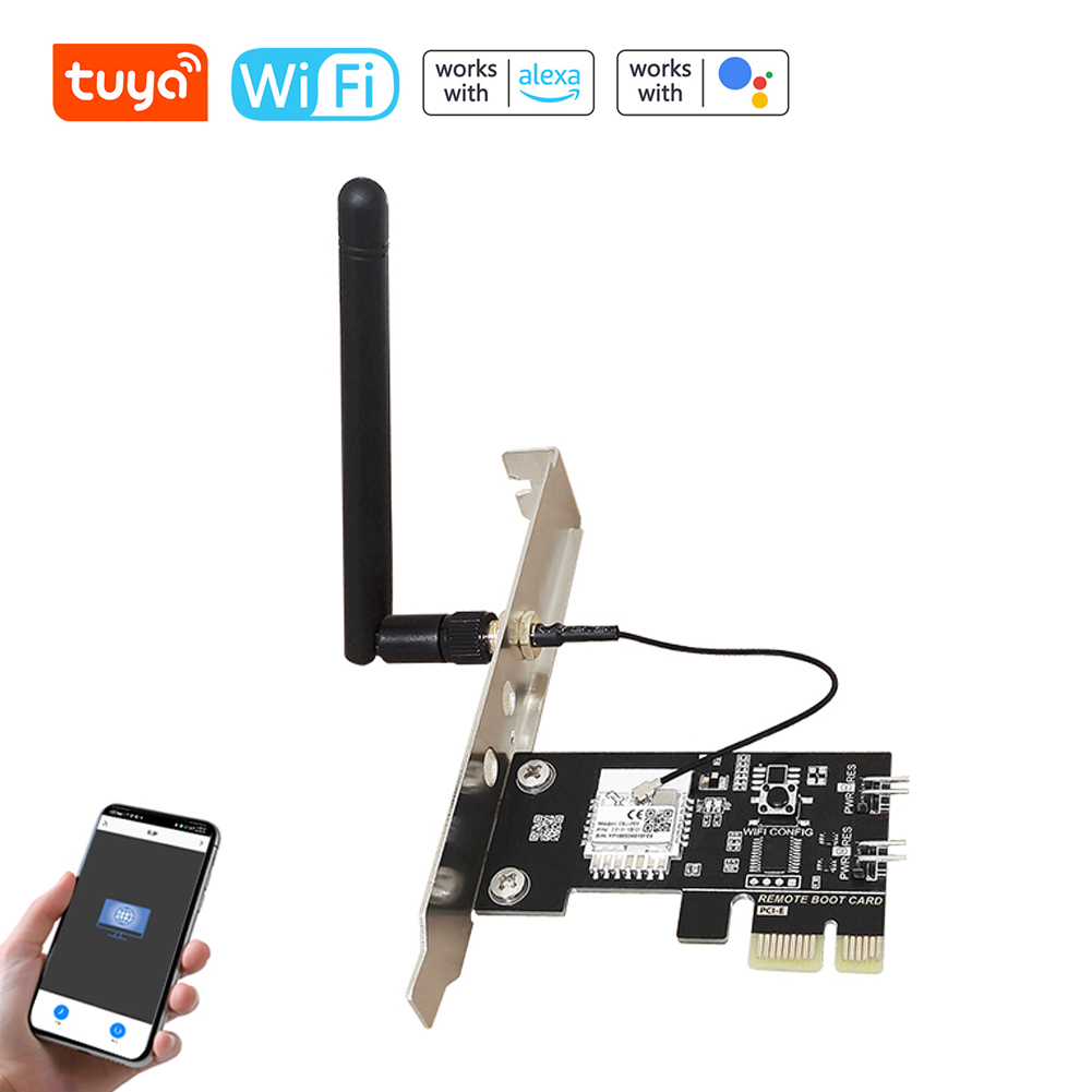 Tuya Wifi Smart Reset Switch Für Computer, Sprachgesteuerter Management-schalter, Der Per App Ferngesteuert Werden Kann Und Über Funktionen Zur Zeitplanung Und Gerätefreigabe Verfügt.