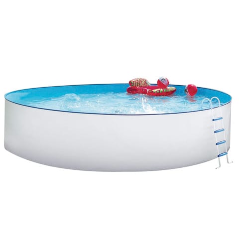 Stahlwand Swimming Pool Set 'Nuovo rund', weiß, ø 550 x 120 - Steinbach