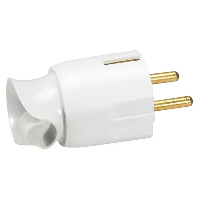Legrand - Schutzkontakt-Stecker Knickschutz drehbar weiß Stecker & Kupplungen