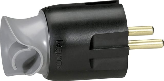 Legrand - Schutzkontakt-Stecker Knickschutz drehbar schwarz Stecker & Kupplungen