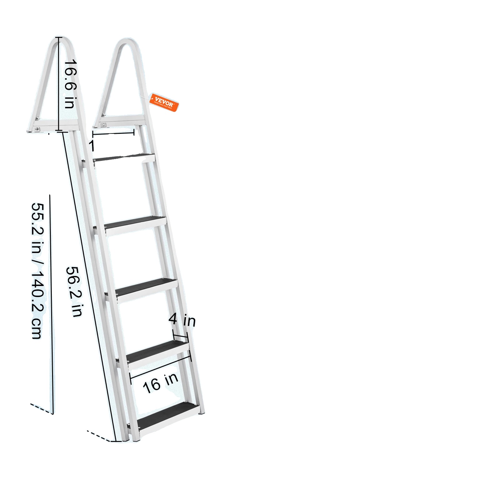Laderampenleiter, Rutschfeste Pedale, Ergonomisches Design, 5 Stufen, 159 Kg