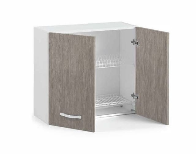 Azur Line - Mobile Abtropffläche 2 Hängetüren Küche 80X30X72H finish larice grau