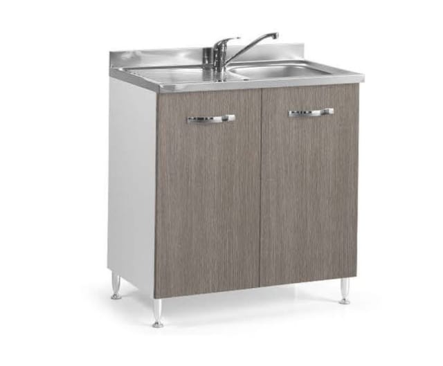 Azur Line - küchengrundset unterspüle 80X50X85H 2 türen finish lärche grau