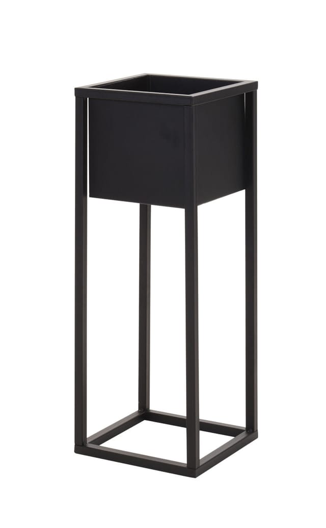 Spetebo - Blumentopf Ständer mit Topf - 70 cm - schwarz - Blumentopf Halter Blumenständer