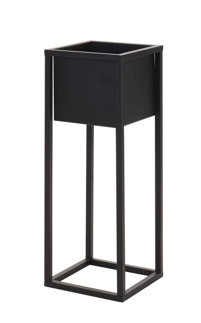 Spetebo - Blumentopf Ständer mit Topf - 60 cm - schwarz - Blumentopf Halter Blumenständer