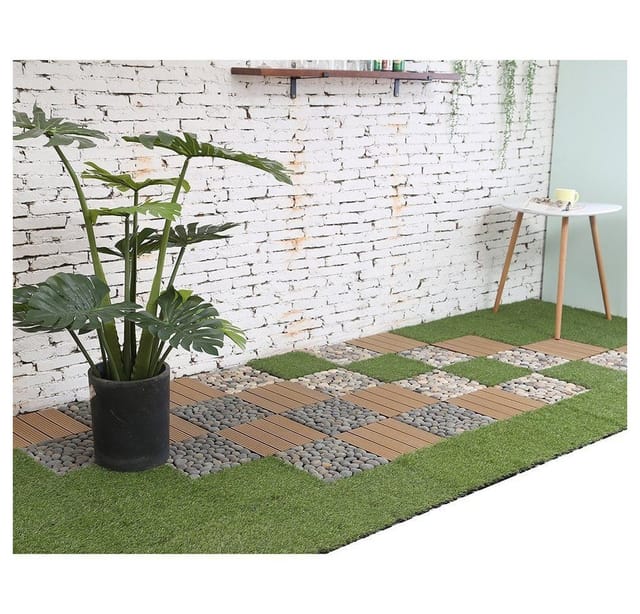 Home Deluxe - Kunstrasen Fliesen jubin Menge: 1m² Rasenteppich Balkon Terrasse Fertigrasen