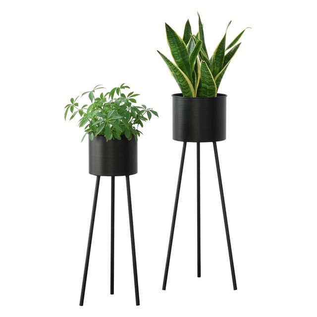 [en.casa] - Blumenständer Dalhem 2er Set Schwarz En.casa