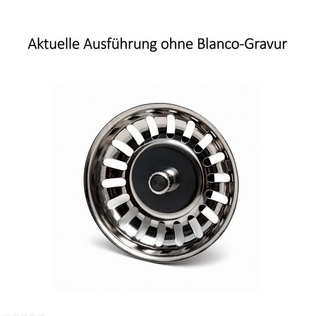 118150 Siebkörbchen ø 81 mm, Hubstange ø 8 x 50 mm, passend für Küchenspülen mit Excenterbetätigung 3,5 Zoll, 18 Schlitze - Blanco