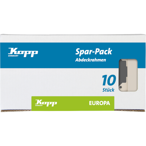 Kopp - europa – Profi-Pack: 10x Abdeckrahmen 1-fach, Farbe: cremeweiß - 401501016