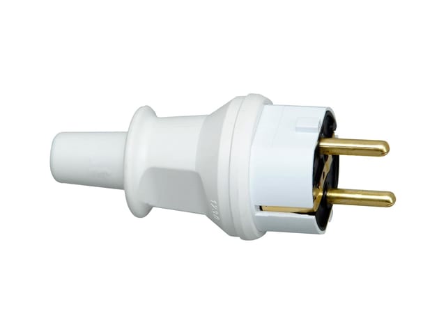 Kopp - Schutzkontakt-Stecker, Einsatz: Polyamid/Kappe: pvc, arktisweiß - 173002007