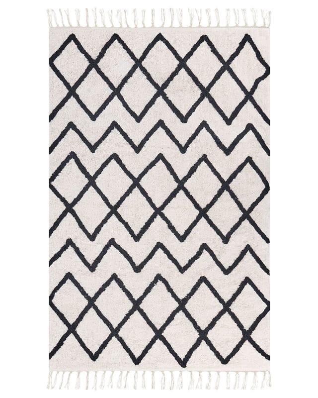 Teppich ELDES Beige 160 x 230 cm Baumwolle