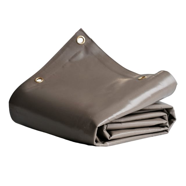 Carport-Plane 2x3 m Taupe - 8 Jahre Garantie Tecplast LP640CP - Wasserdichte Schutzplane aus pvc für Carports