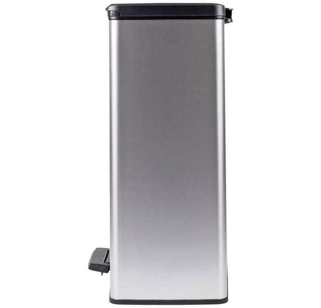 Curver - Tretabfalleimer 65L, stahlfarbige Ausführung, Deckel und Beutelring