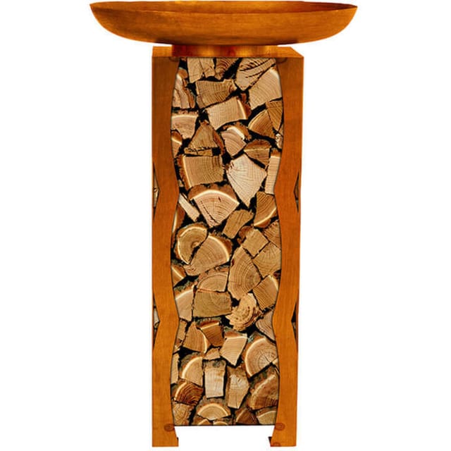 Home Deluxe - Feuerschale und Holzlager frank - Made in Germany Feuerstelle Feuerschale Feuerkorb Feuertonne