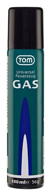 TOM - Universal Feuerzeuggas LG-100 - 100 ml Nachfüllgas Feuerzeug Gas Butangas